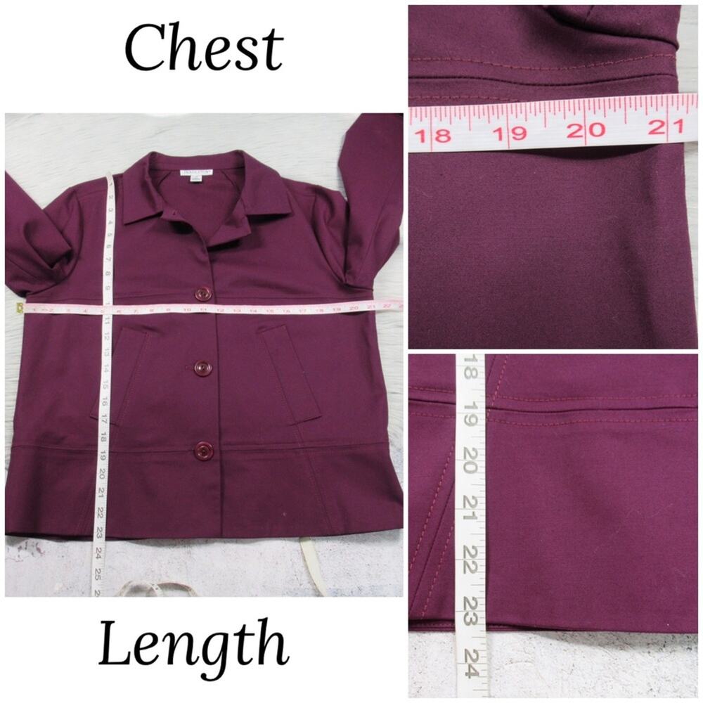 Pendleton Dark Purple Button Front Jacket Cotton … - image 8